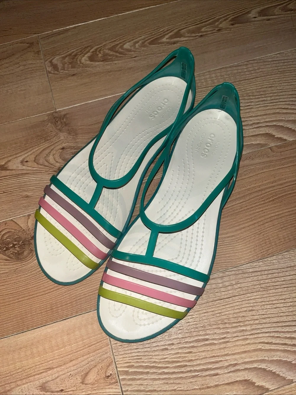 CROCS Isabella Strappy Jelly Sandals, Size 11 - Picture 1 of 5
